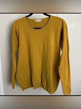 Orange Creek Mustard Yellow Crewneck Lightweight Sweater size S/M